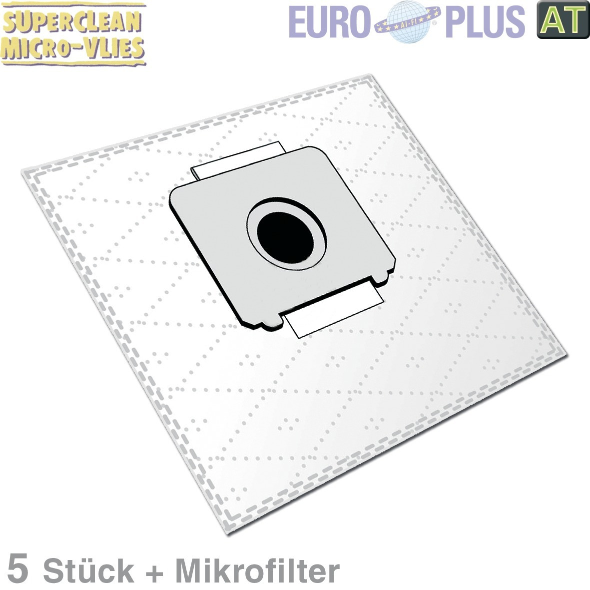 Filterbeutel Europlus A1017 Vlies wie AEG Electrolux Gr.5 E51N für Bodenstaubsauger 5Stk