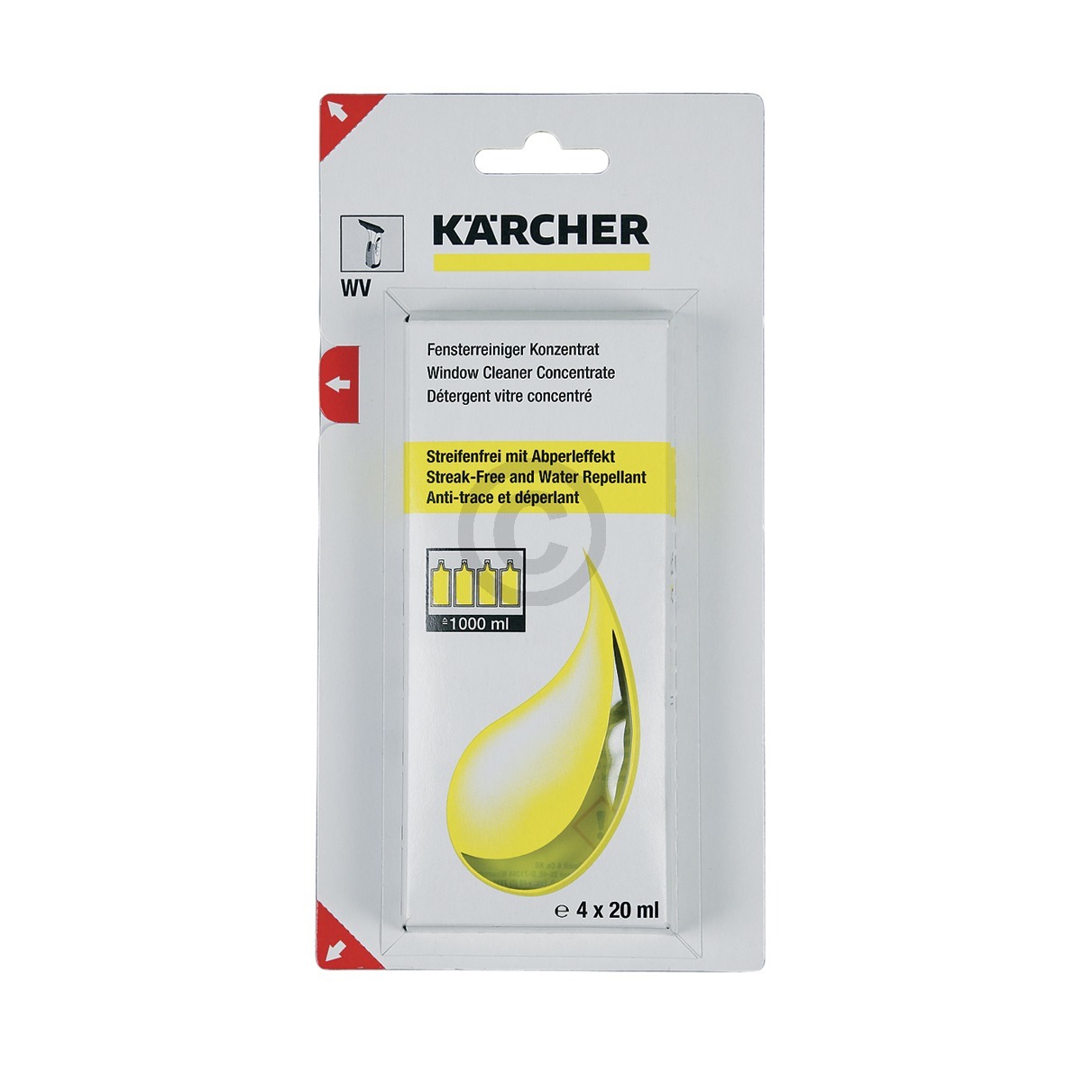 Fensterreiniger Konzentrat Kärcher 6.295-302.0 RM503 für Akku-Fenstersauger, 4 x 20 ml