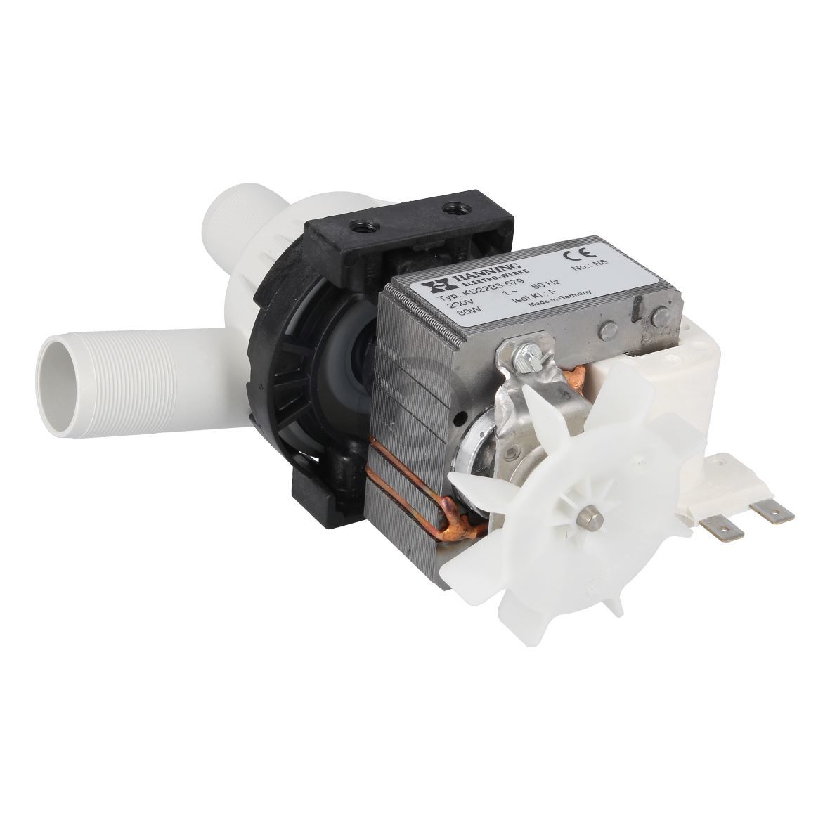 Ablaufpumpe passend für Miele HANNING KD22B3679 mit Pumpenkopf für Waschmaschine Geschirrspüler