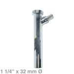 Verstellrohr 1 1/4"x32mm mit Geräteanschluss chrom für Waschbeckensiphon Viega 1