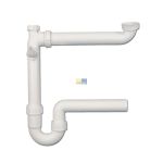 Siphon 1 1/2"x40mm Spülbeckenablaufsiphon weiß