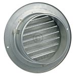 Lüftungsgitter 125erR Edelstahl gebürstet, mit Netz