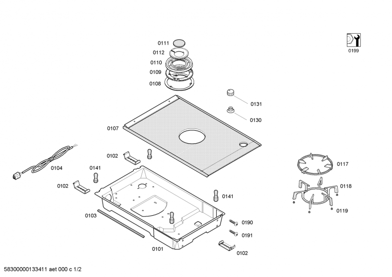 Ersatzteile_ENC.ER426AB90N_1W_C38F_IH5_SE_PROFI_LINE_ER426AB90N_2F01_Bild_1