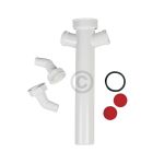 Verstellrohr 1 1/2"x40mmØ mit 2 Geräteanschlüssen für Spülbeckensiphon 22164 1