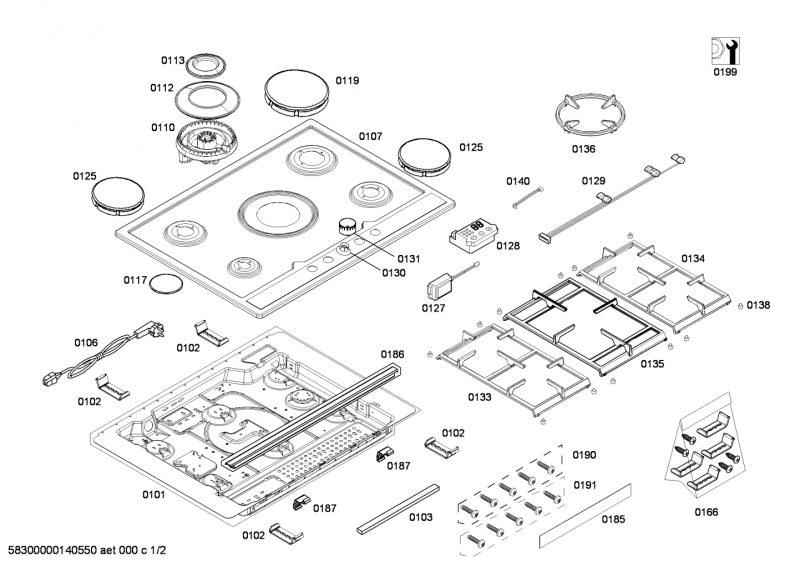 Ersatzteile_ENC.EC745RU90N_4G_2B1W_TIMER_SE70F_IH5_EC745RU90N_2F01_Bild_1