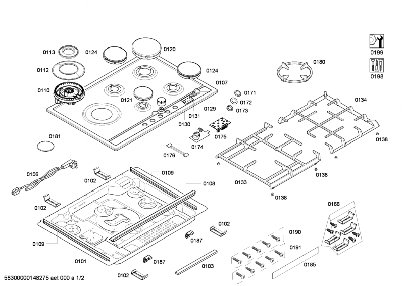 Ersatzteile_ENC.EC845SF90N_4G_2BW_28BAND_29FLAME.SE76F_IH5_EC845SF90N_2F01_Bild_1