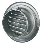 Lüftungsgitter 125erR Edelstahl mit Insektenschutznetz für Luftführung Dunstabzugshaube