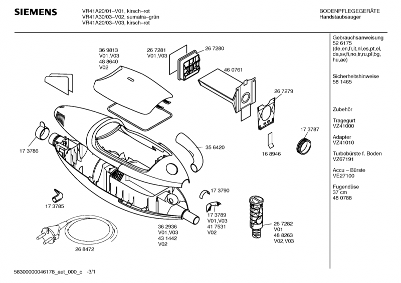 Ersatzteile_Converto_1300W_VR41A30_2F03_Bild_1