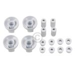 Knebelset 38mmØ weiß mit Adaptern Universal für Kochfeld alle Marken 16-teilig