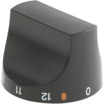 Drehgriff-Kochstelle schwarz,1-12, mit rotem Punkt, schwarz,1-12, mit rotem