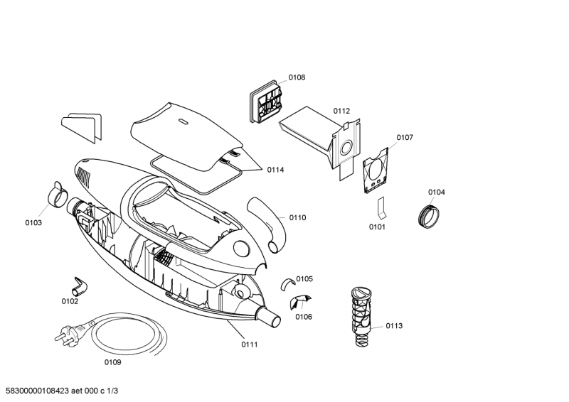 Ersatzteile_Converto_Clever_26Clean_1400W_VR44A100_2F03_Bild_1