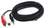 3,5mm Stereo Klinke auf Cinch Kabel für Audio-Geräte Universal 5m, schwarz