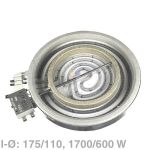 Strahlheizkörper 175/110mmØ 1700/600W 230V 10.78661.004